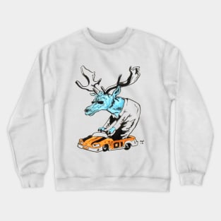 Driving Deer Crewneck Sweatshirt